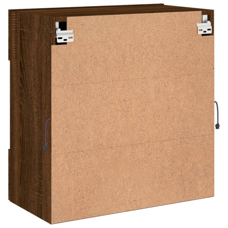 vidaXL TV nástenná skrinka s LED svetlami hnedý dub 58,5x30x60,5 cm