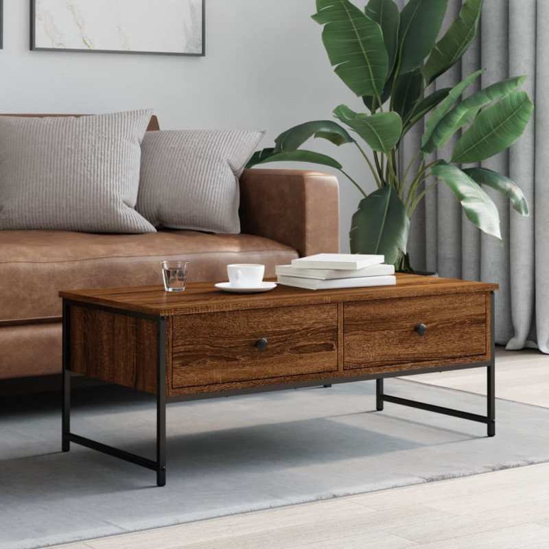 vidaXL Konferenčný stolík hnedý dub 101x49x39,5 cm kompozitné drevo