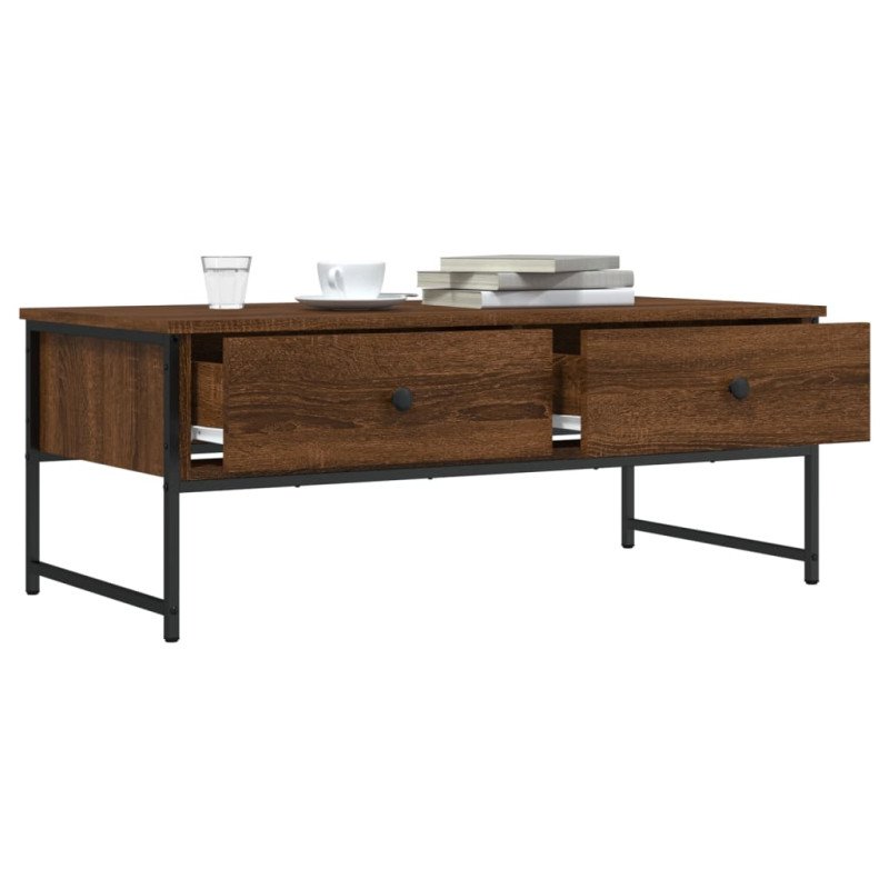 vidaXL Konferenčný stolík hnedý dub 101x49x39,5 cm kompozitné drevo