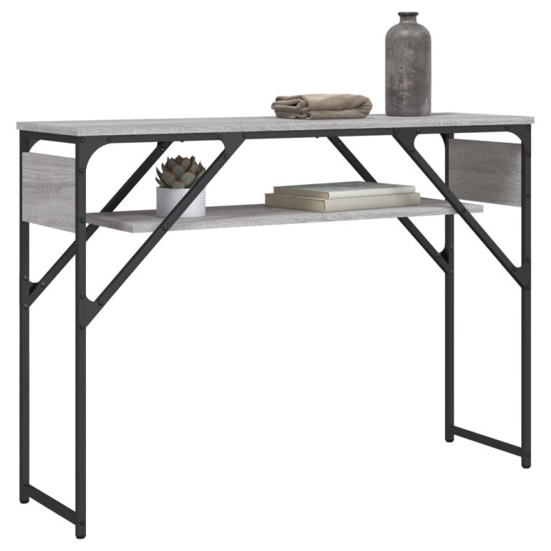 vidaXL Konzolový stolík s policou sivý sonoma 105x30x75 cm komp. drevo