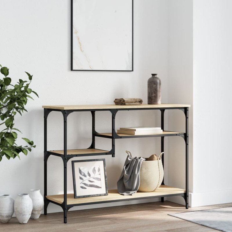 vidaXL Konzolový stolík s policami dub sonoma 100x35x75 cm