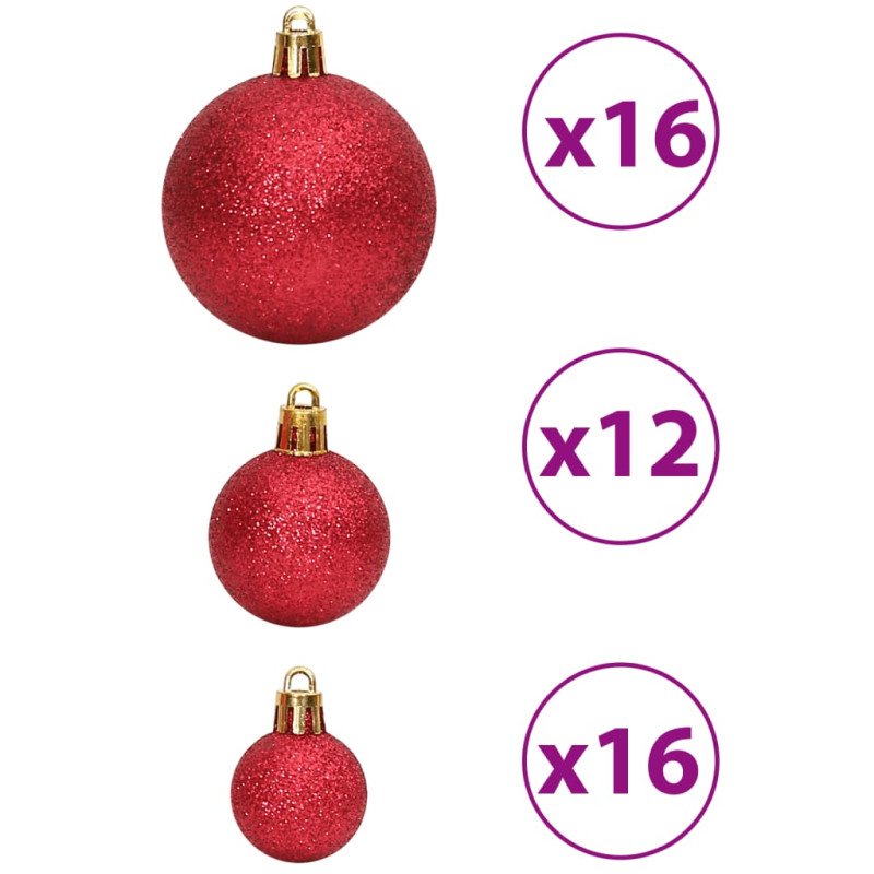 vidaXL Vianočné ozdoby 100 ks vínové 3 / 4 / 6 cm