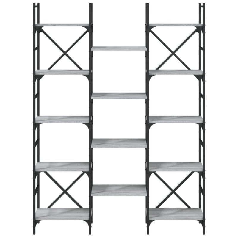 vidaXL Knižnica sivá sonoma 127,5x28,5x172,5 cm kompozitné drevo