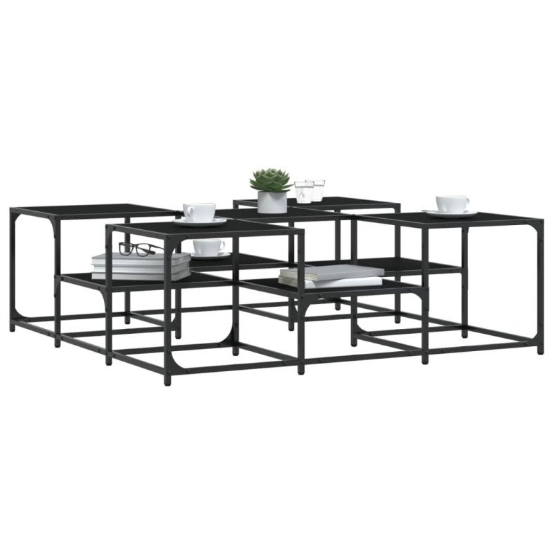 vidaXL Konferenčný stolík čierny 121x121x40 cm kompozitné drevo