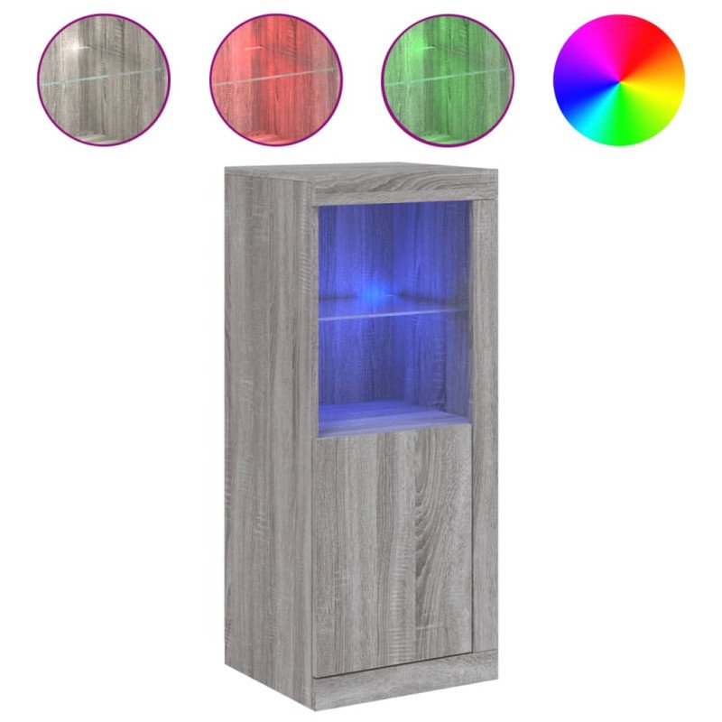vidaXL Komoda s LED svetlami sivá sonoma 41x37x100 cm