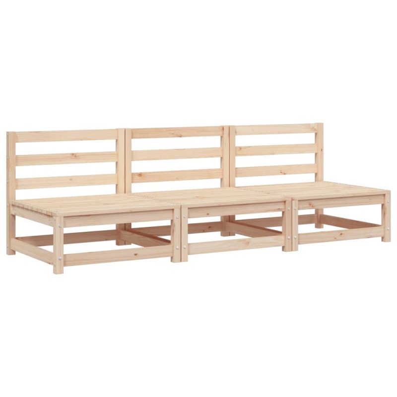 vidaXL Záhradné pohovky bez podrúčok 3 ks 70x70x67 cm masívna borovica
