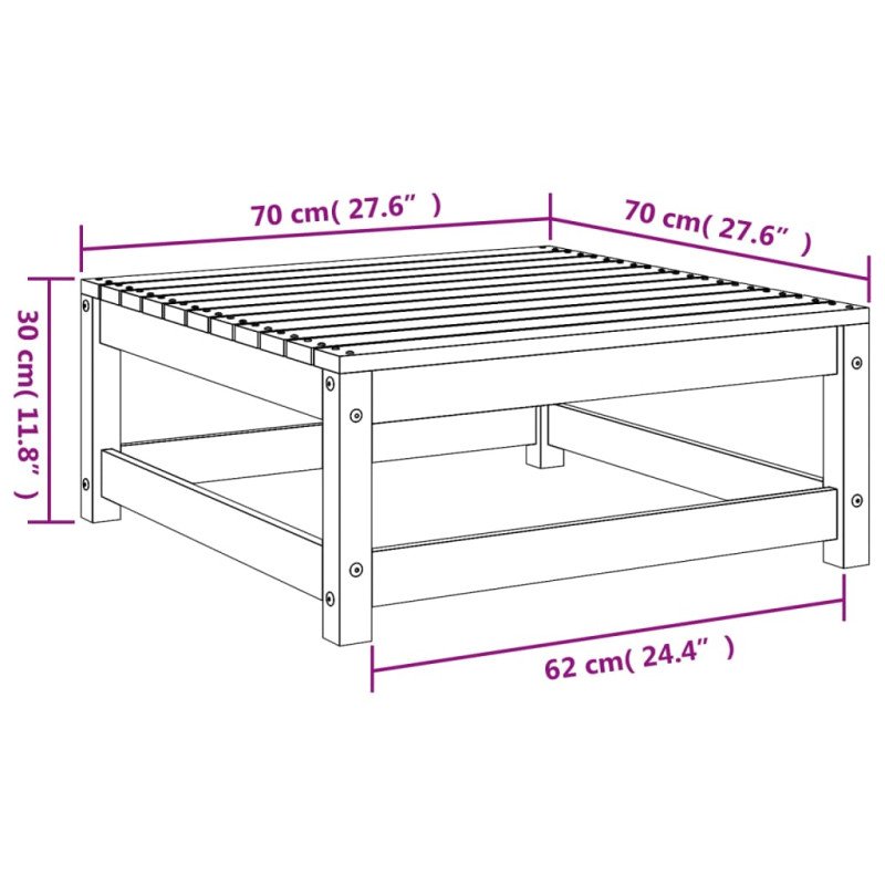 vidaXL Záhradná taburetka 70x70x30 cm borovicový masív