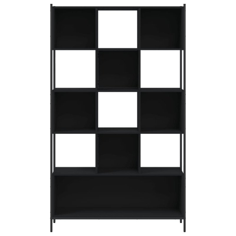 vidaXL Knižnica čierna 102x28x172 cm kompozitné drevo