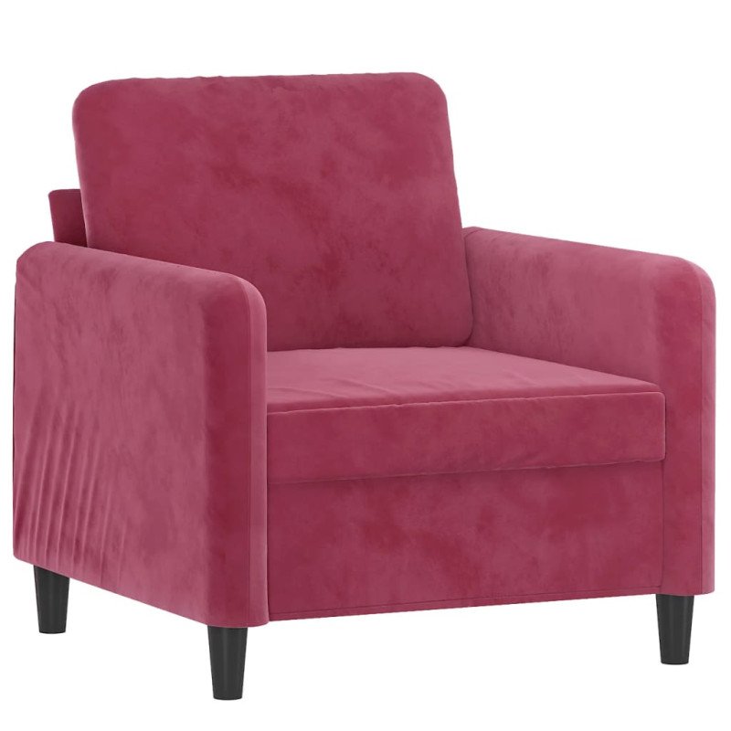 vidaXL Kreslo vínovo-červené 60 cm zamat