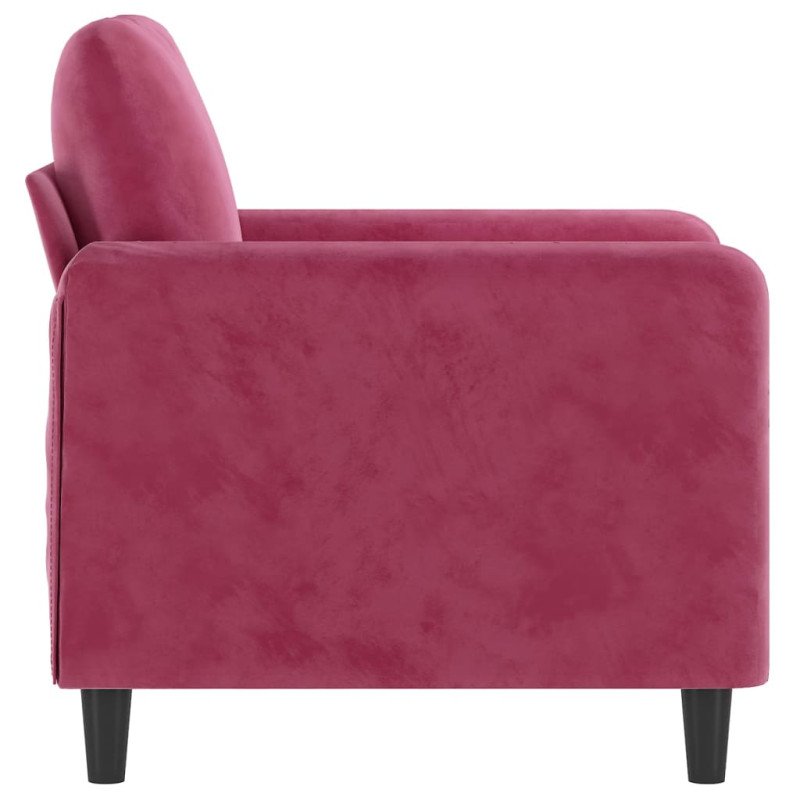 vidaXL Kreslo vínovo-červené 60 cm zamat