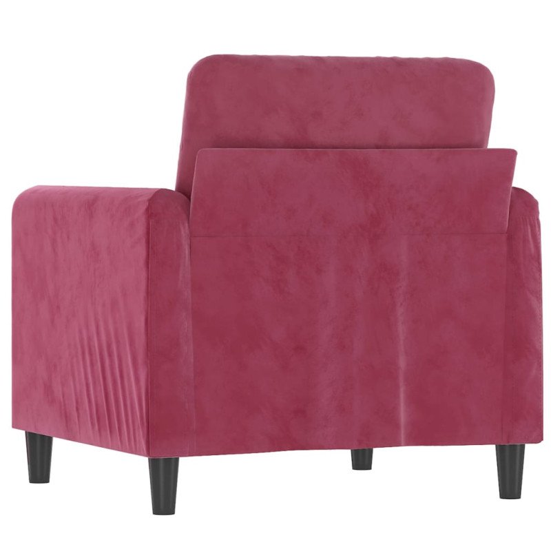 vidaXL Kreslo vínovo-červené 60 cm zamat