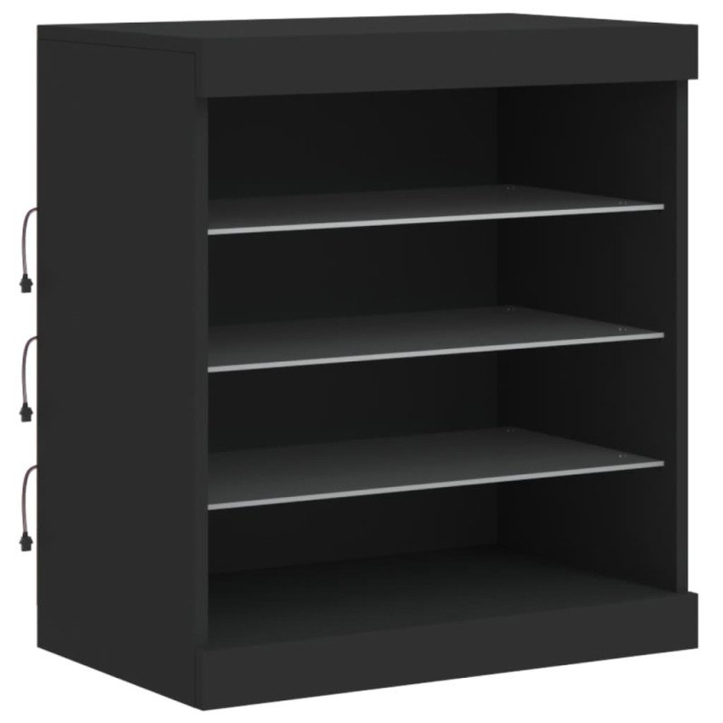 vidaXL Komoda s LED svetlami čierna 60,5x37x67 cm