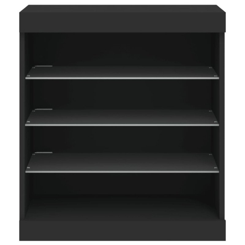 vidaXL Komoda s LED svetlami čierna 60,5x37x67 cm