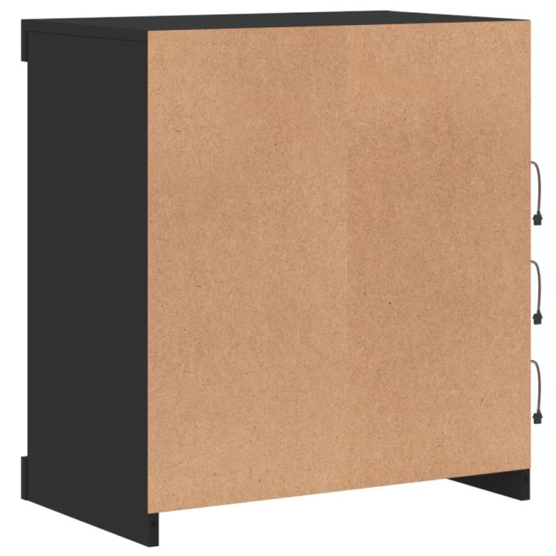 vidaXL Komoda s LED svetlami čierna 60,5x37x67 cm