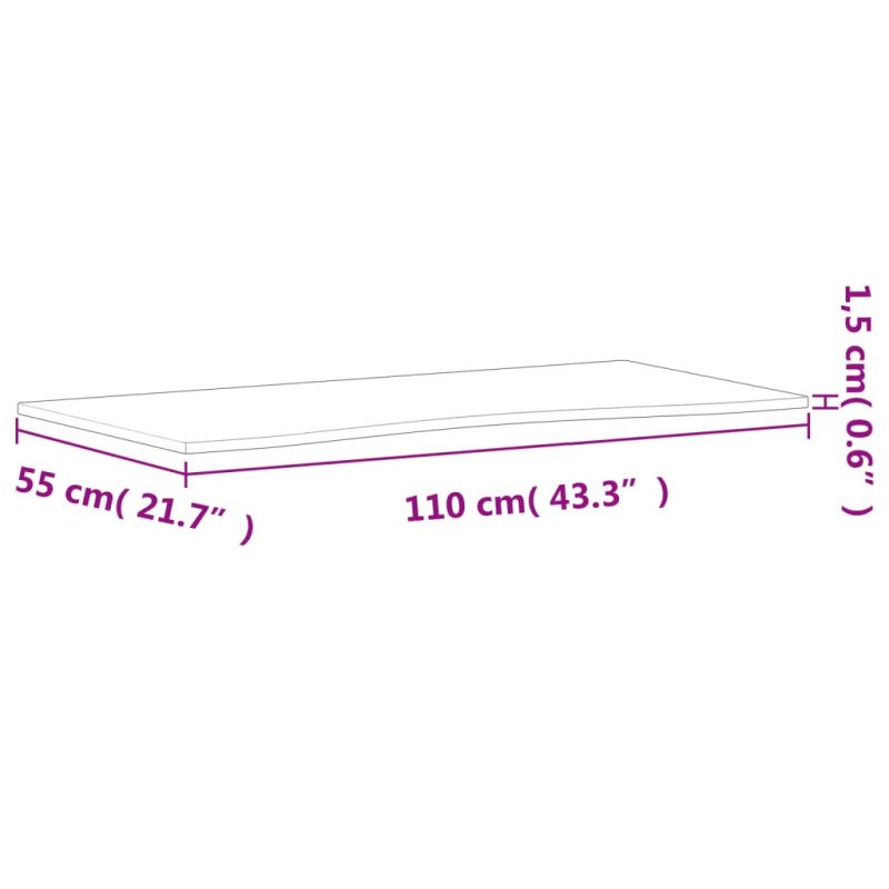 vidaXL Stolová doska 110x(50-55)x1,5 cm masívny buk