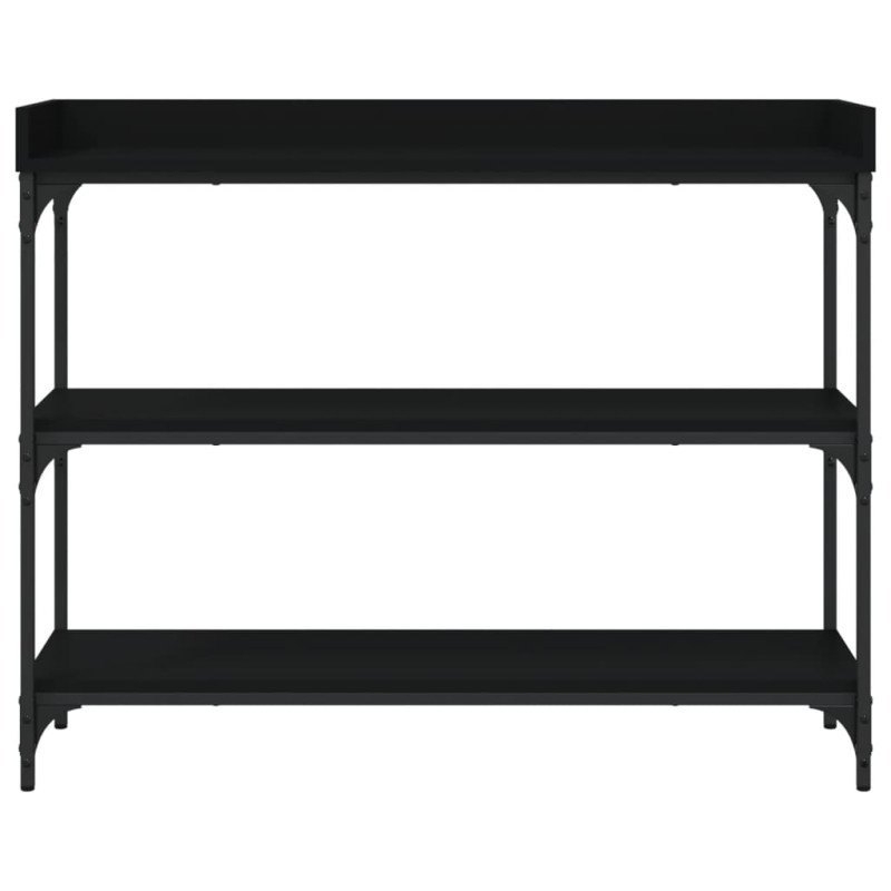 vidaXL Konzolový stolík s policami čierny 100x30x80 cm