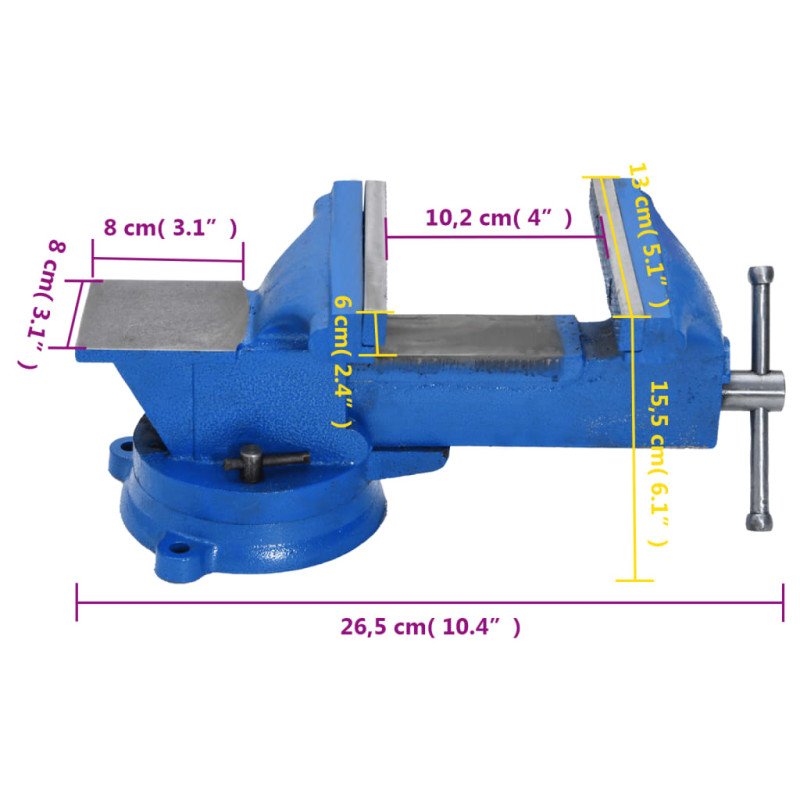 vidaXL Stolný zverák 125 mm liatinový
