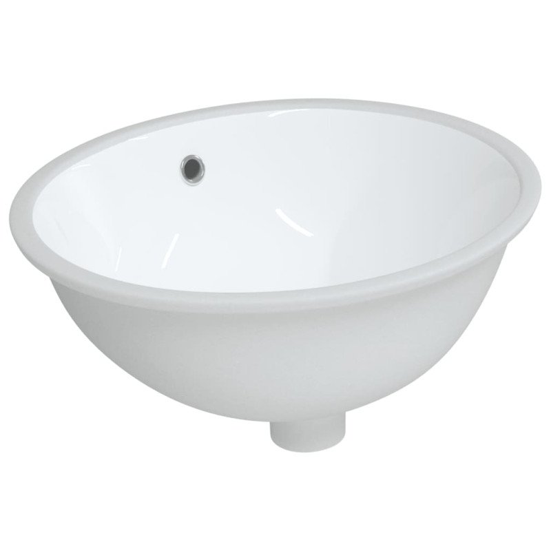 vidaXL Kúpeľňové umývadlo biele 47x39x21 cm oválne keramické