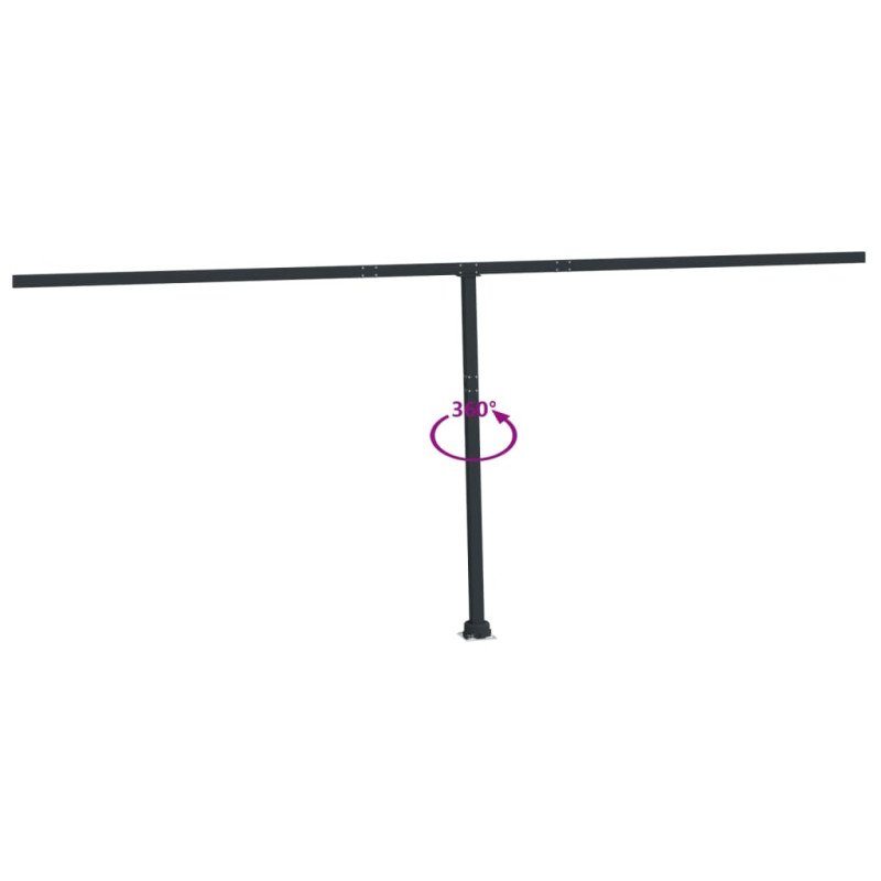 vidaXL Súprava markízových stĺpikov antracitová 600x245 cm železo 
