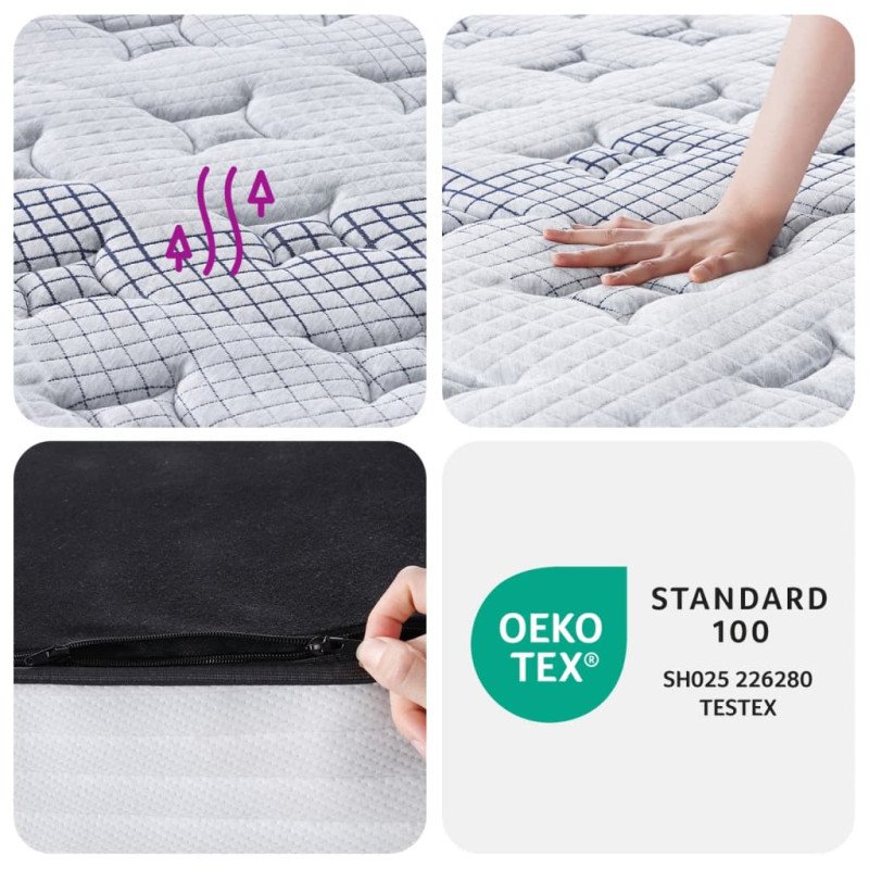 vidaXL Taštičkový pružinový matrac stredný plus 90x200 cm