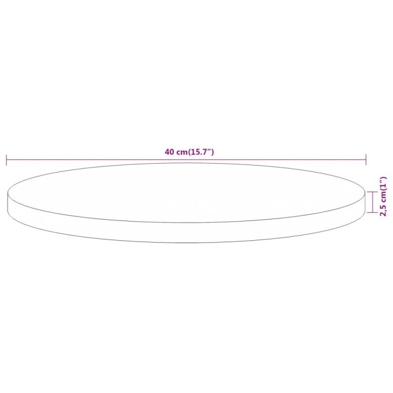 vidaXL Stolová doska Ø40x2,5 cm okrúhla akáciový masív