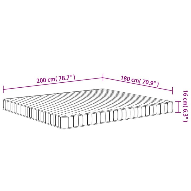 vidaXL Penový matrac stredne mäkký 180x200 cm