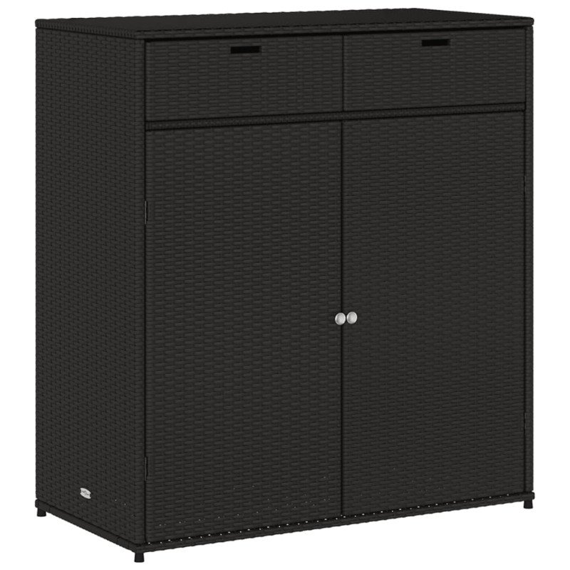 vidaXL Záhradná úložná skriňa čierna 105x55x113 cm polyratan