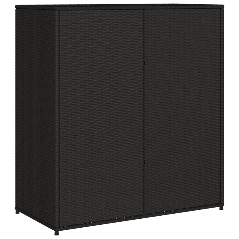 vidaXL Záhradná úložná skriňa čierna 105x55x113 cm polyratan