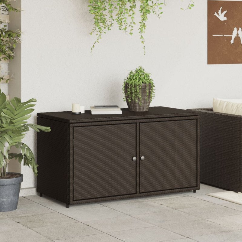 vidaXL Záhradná úložná skriňa hnedá 110x55x60,5 cm polyratan