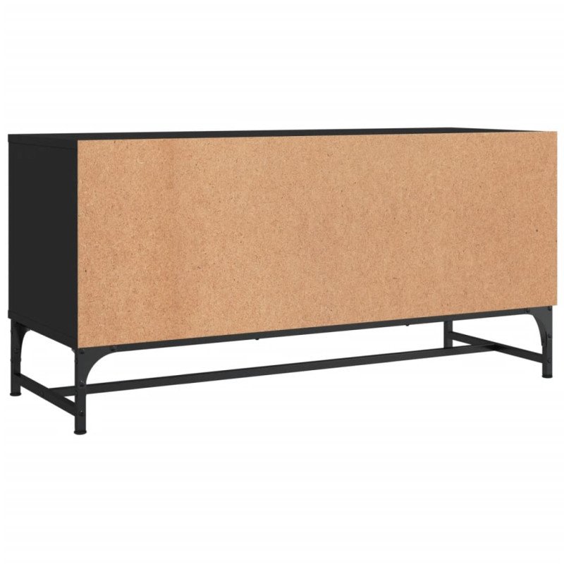 vidaXL TV skrinka so sklenenými dvierkami čierna 102x37x50 cm