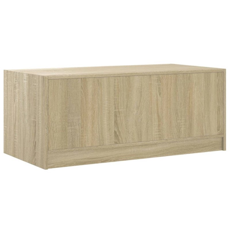 vidaXL Konferenčný stolík sklenené dvierka dub sonoma 102x50x42cm