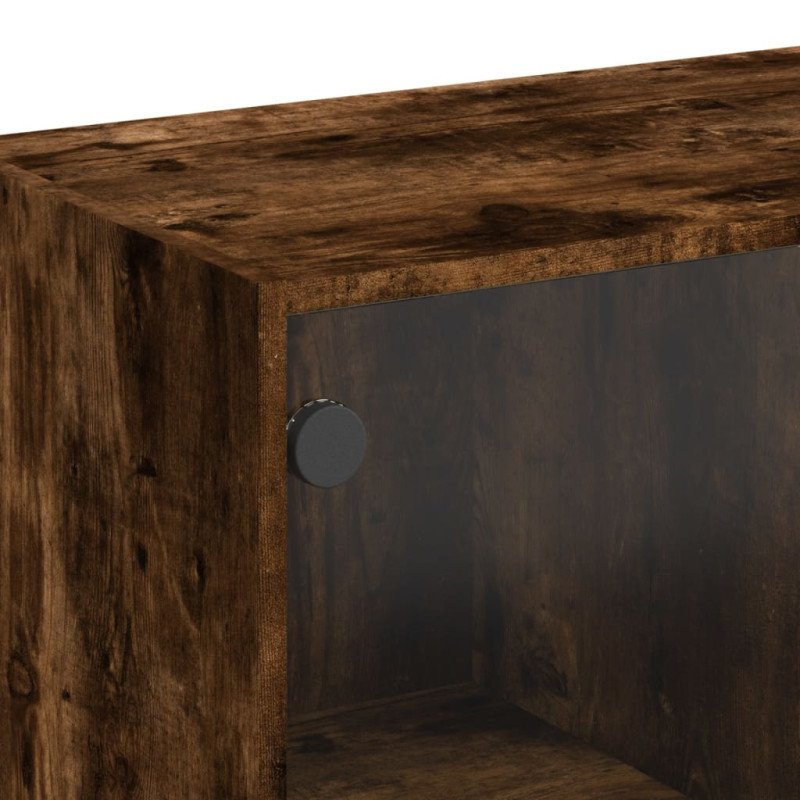 vidaXL Konferenčný stolík sklenené dvierka dub sonoma 102x50x42 cm