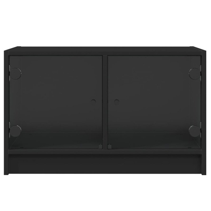 vidaXL TV skrinka so sklenenými dvierkami čierna 68x37x42 cm