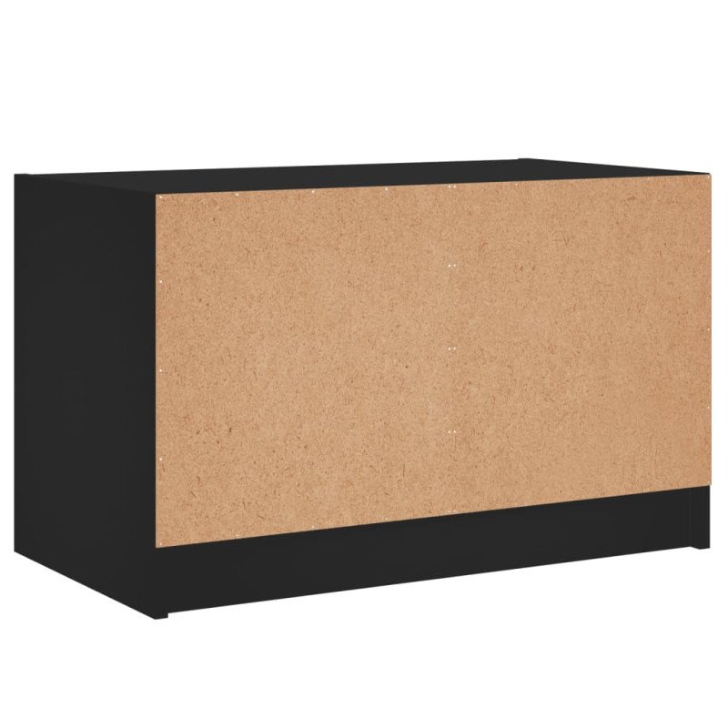 vidaXL TV skrinka so sklenenými dvierkami čierna 68x37x42 cm