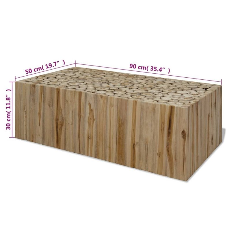 vidaXL Konferenčný stolík, pravé tíkové drevo 90x50x30 cm