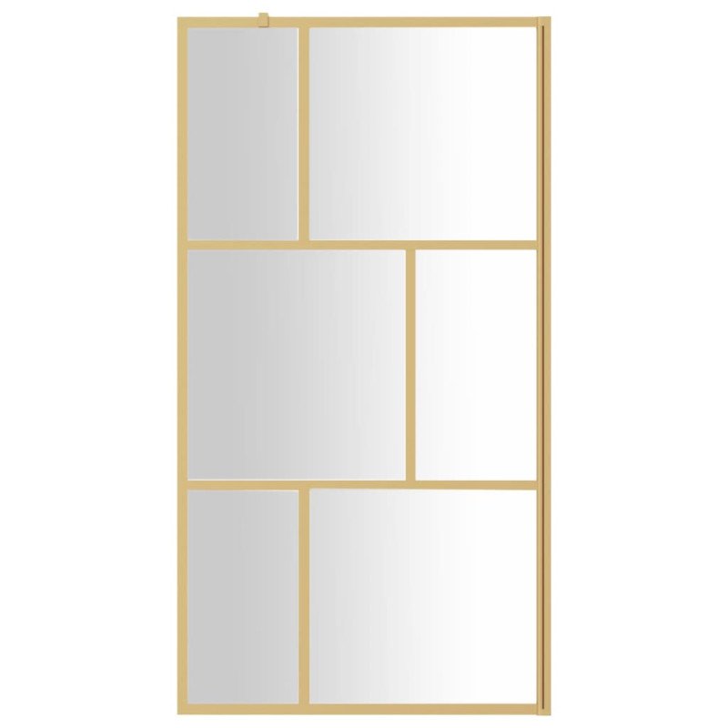 vidaXL Sprchová zástena s priehľadným ESG sklom, zlatá 100x195 cm