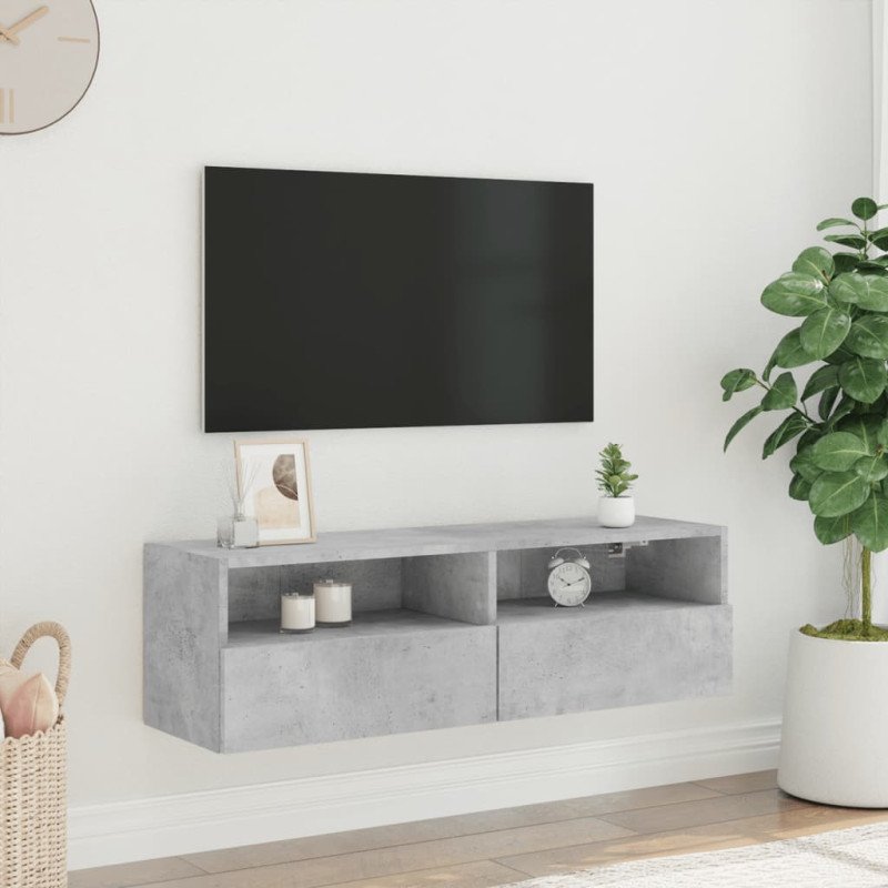 vidaXL TV nástenná skrinka betónovo sivá 100x30x30 cm kompozitné drevo