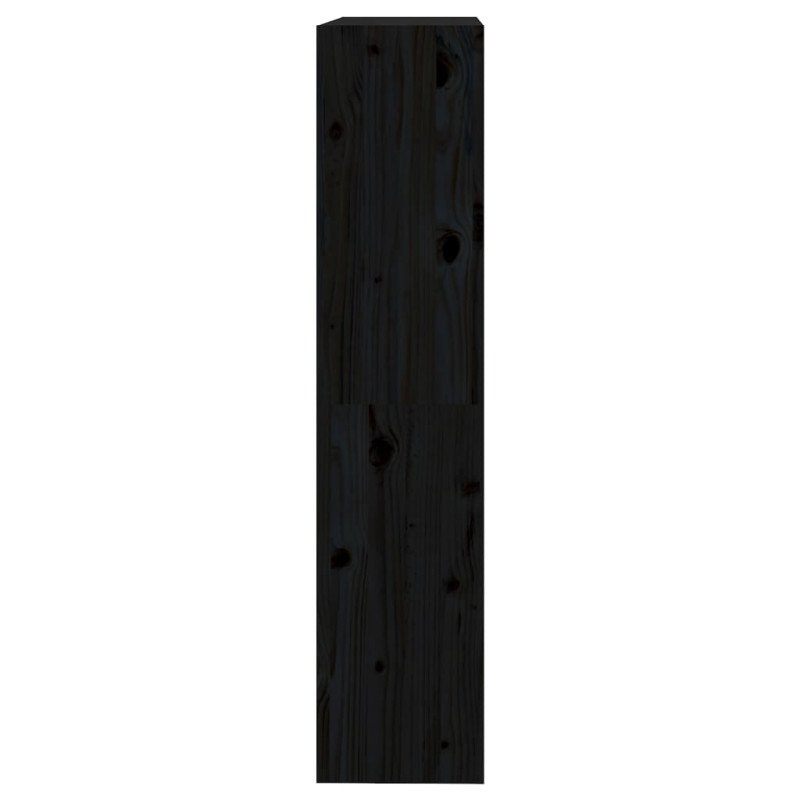 vidaXL Knižnica/deliaca stena čierna 80x30x135,5 cm masívna borovica