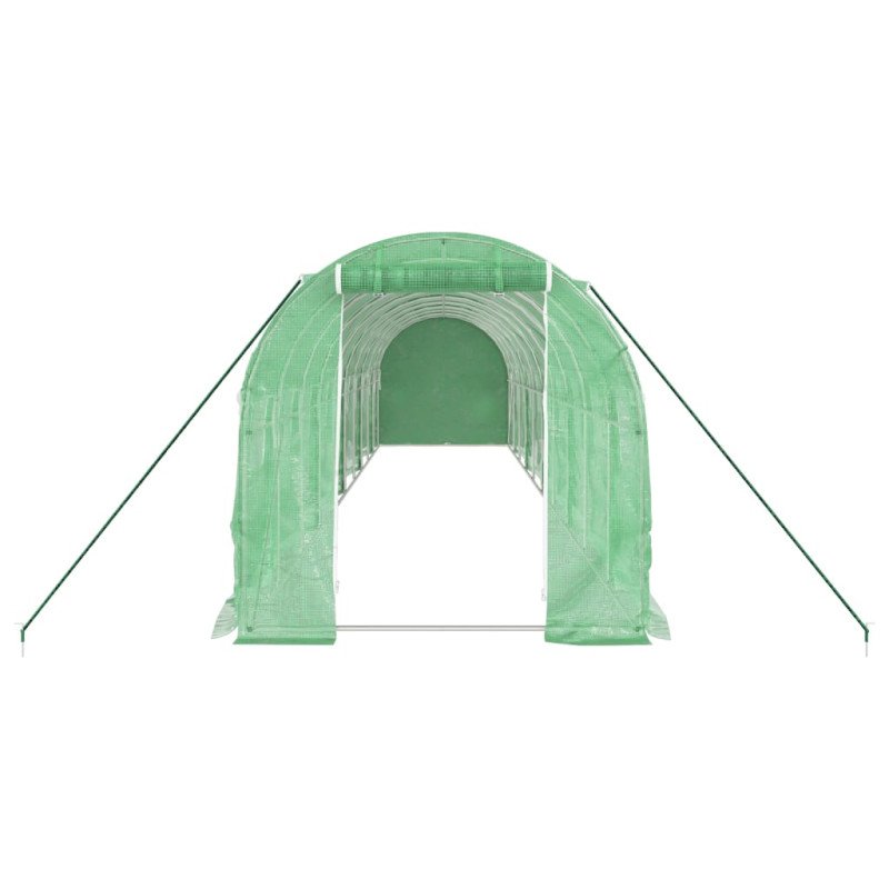 vidaXL Fóliovník s oceľovým rámom zelený 20 m² 10x2x2 m