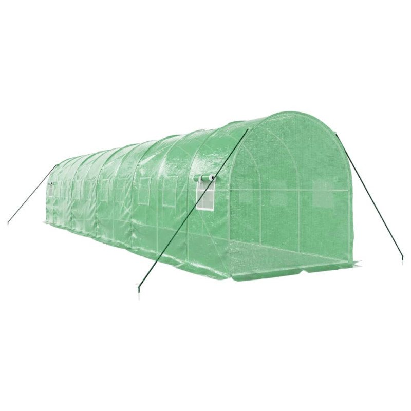 vidaXL Fóliovník s oceľovým rámom zelený 20 m² 10x2x2 m