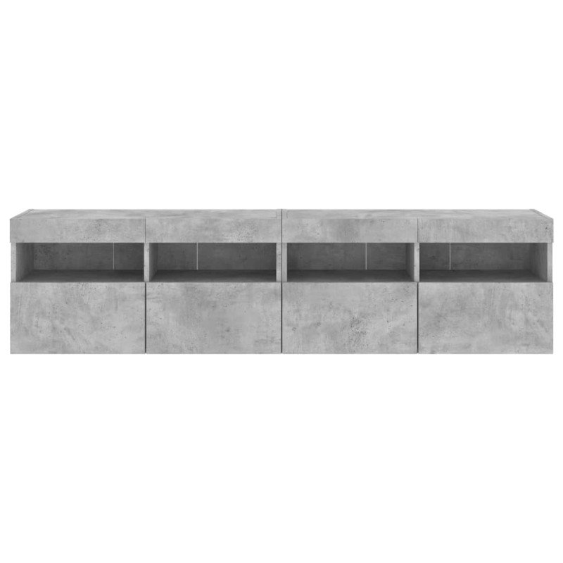 vidaXL TV nástenné skrinky s LED svetlami 2 ks betón. sivé 80x30x40 cm