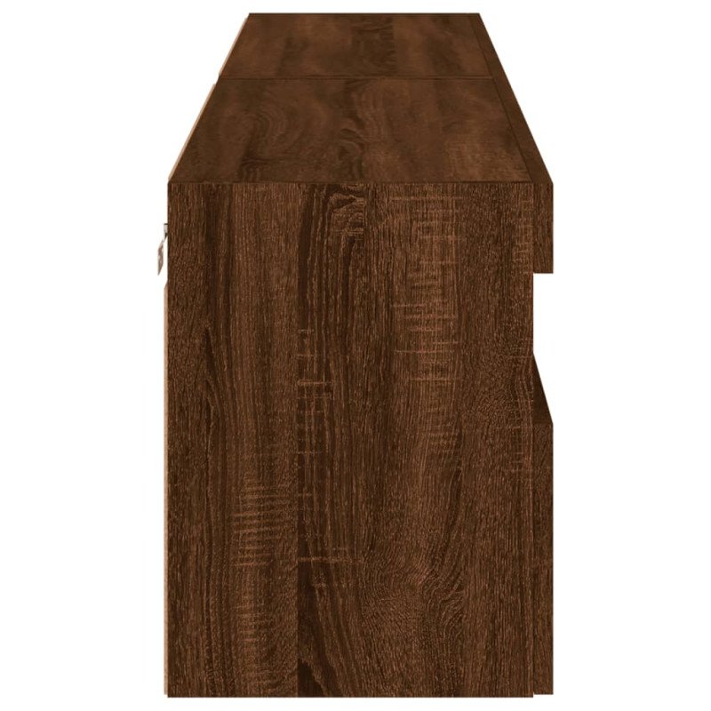 vidaXL TV nástenné skrinky s LED svetlami 2 ks hnedý dub 80x30x40 cm