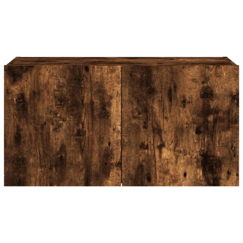 vidaXL TV nástenná skrinka s LED svetlami dymový dub 80x35x41 cm