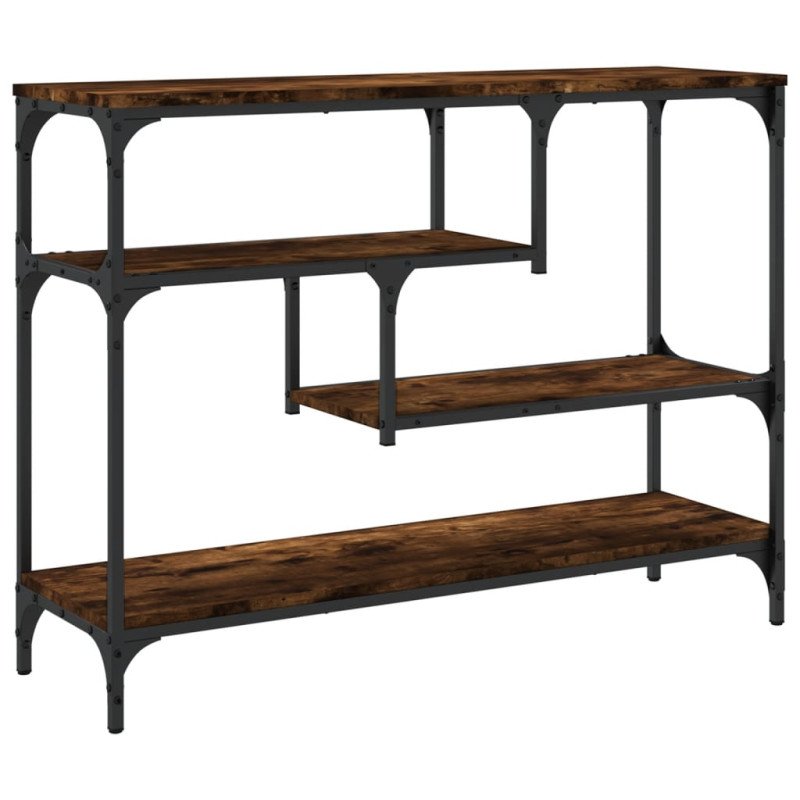 vidaXL Konzolový stolík dymový dub 100x30x75 cm kompozitné drevo