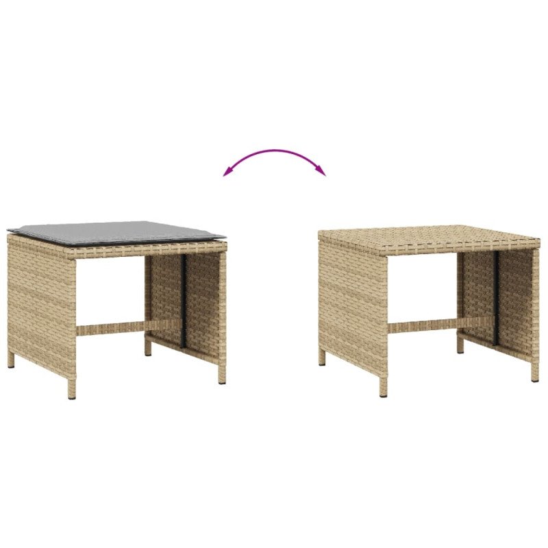 vidaXL Záhradné taburetky vankúše 4ks mix béžovej 41x41x36cm polyratan