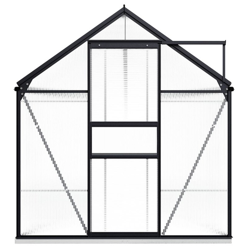 vidaXL Skleník s podkladovým rámom, antracitový, hliník 8,17 m²