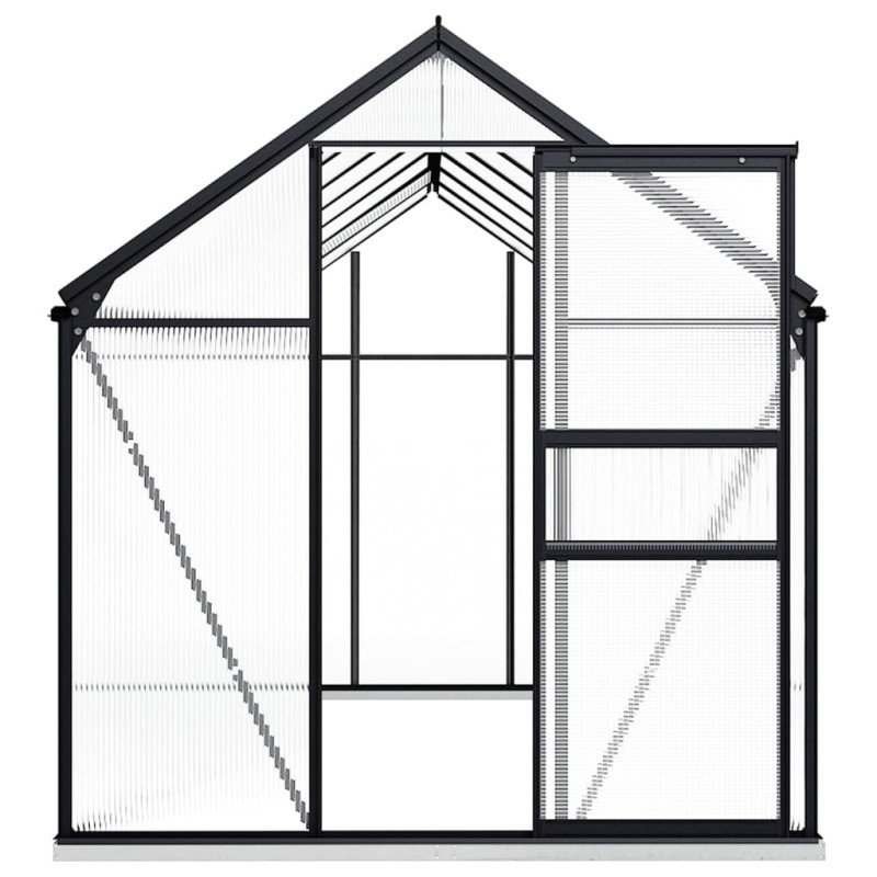 vidaXL Skleník s podkladovým rámom, antracitový, hliník 8,17 m²