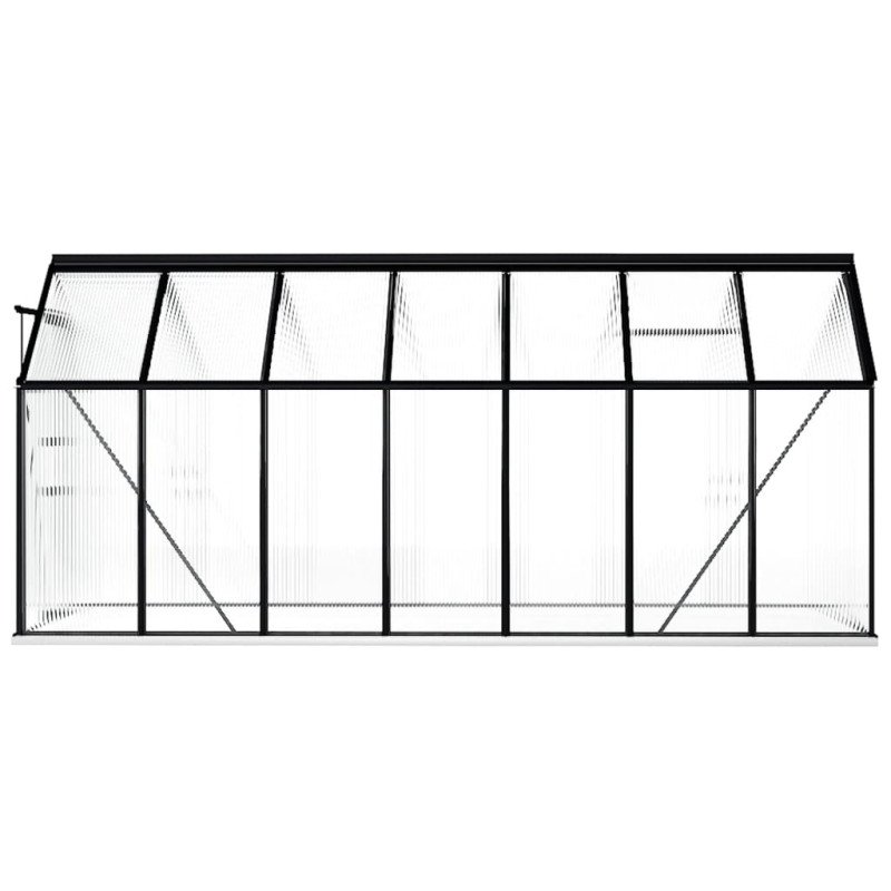 vidaXL Skleník s podkladovým rámom, antracitový, hliník 8,17 m²