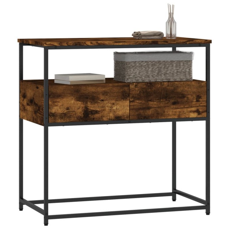 vidaXL Konzolový stolík dymový dub 75x40x75 cm kompozitné drevo