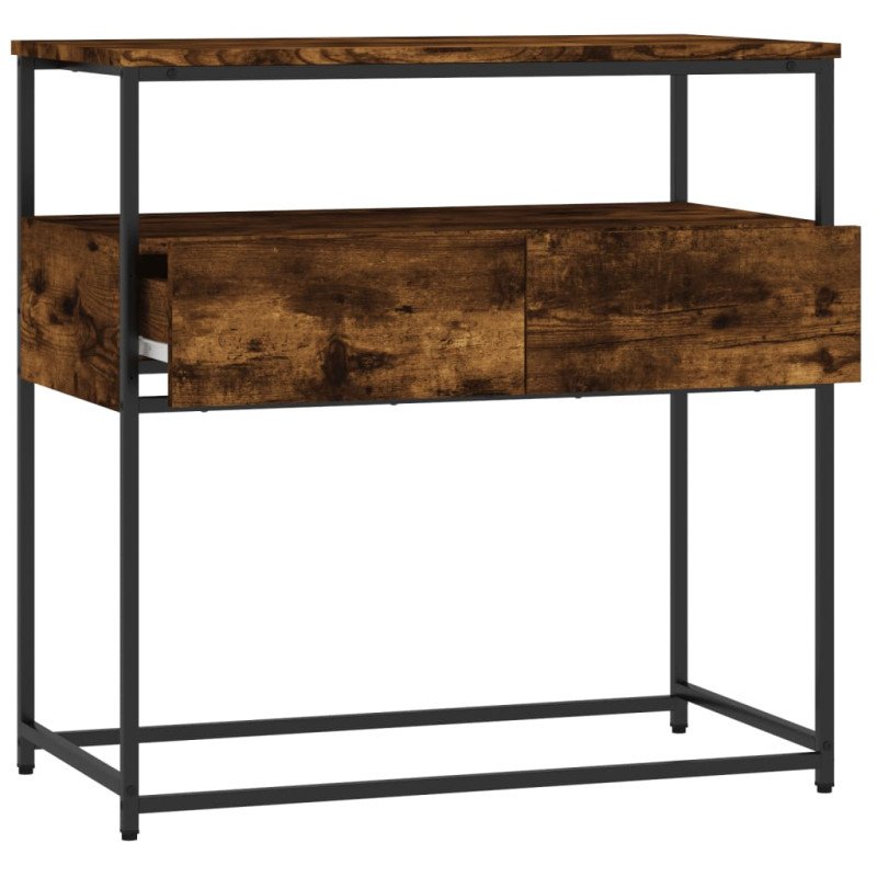 vidaXL Konzolový stolík dymový dub 75x40x75 cm kompozitné drevo